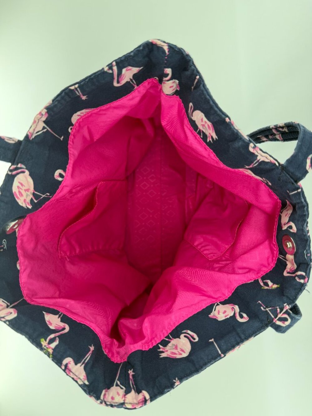 Vera Bradley Flamingo Fiesta Vera Purse Bag Shoulder Bag - Picture 4 of 4